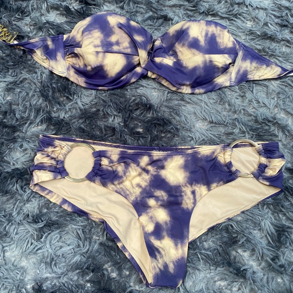 Victoria’s Secret purple tie die bikini swim size small cheeky